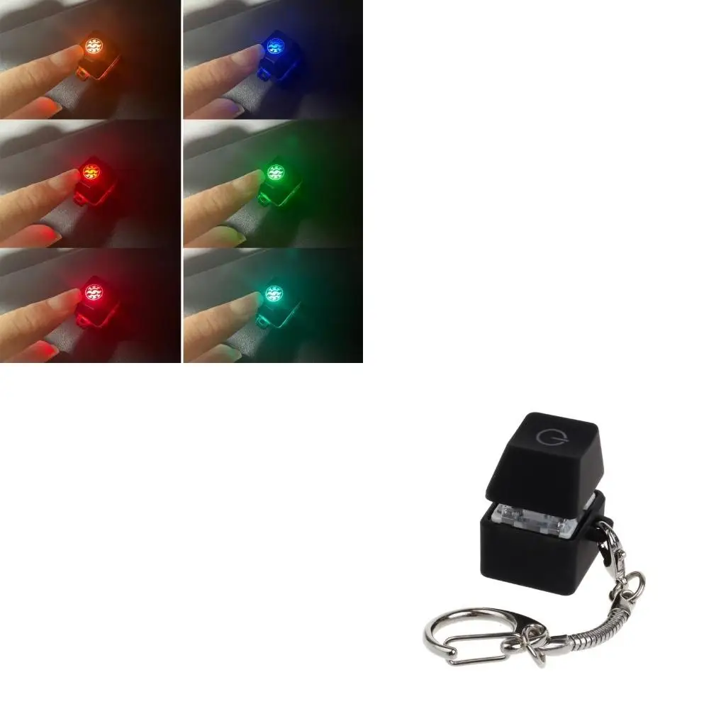  Cartoon RGB Backlit LED Mechanical Keyboards 1-Key Switch Tester Keychain