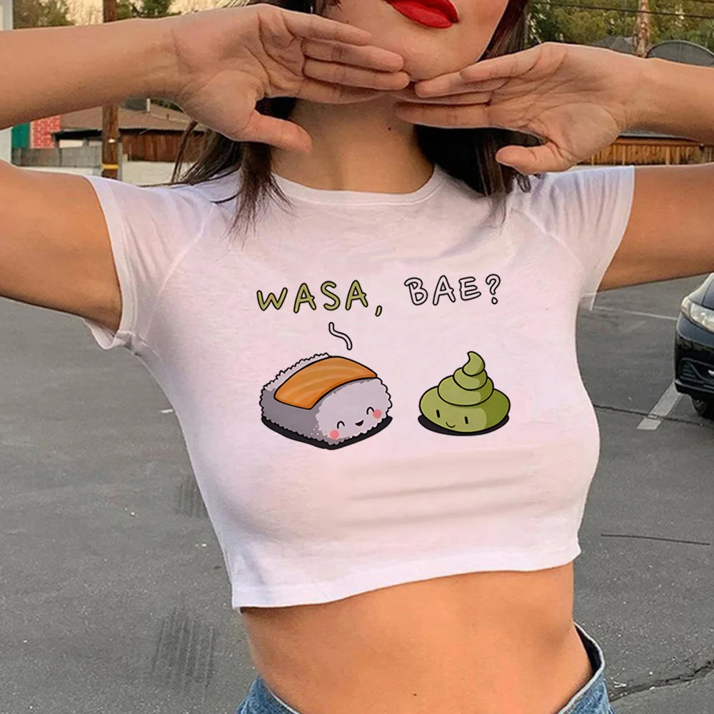 

Sushi top women comic graphic t-shirts girl streetwear comic 2000s clothing