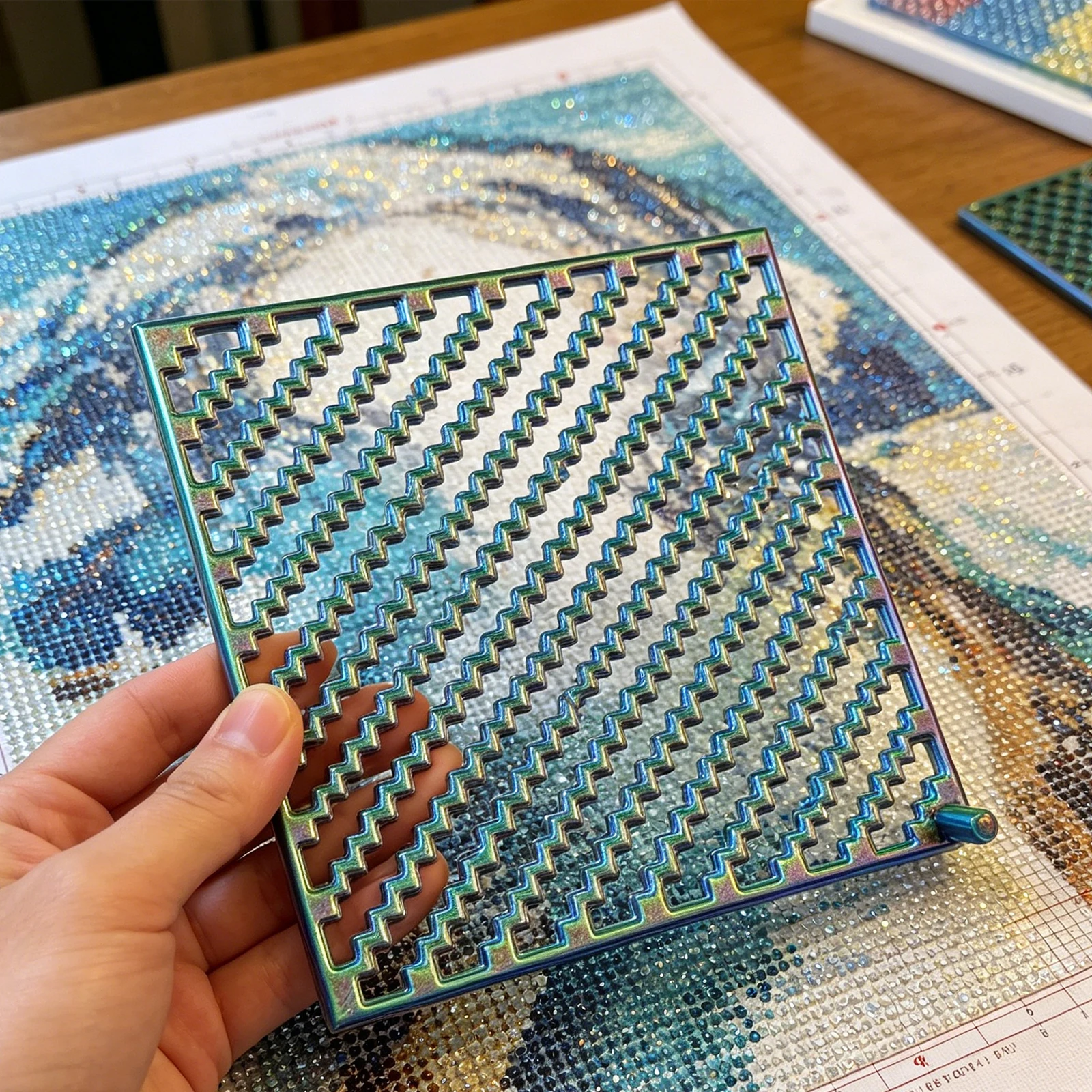 Diamond Painting Step Ruler Multi-Purpose Stepped Grid Positioning Ruler Portable Painted Step Rulers for Neat Drill Place