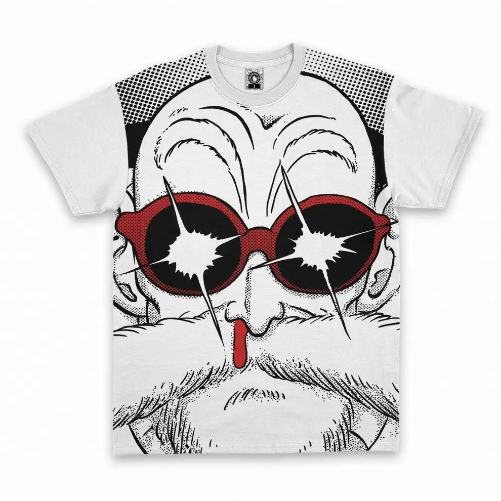 Dragon Ball Master Roshi T-shirt Men Anime Full Print Tee Unisex Casual Streetwear Short Sleeve Top Manga Fans Gift
