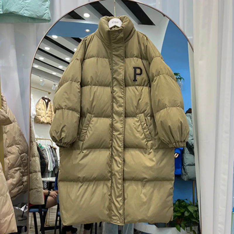 

2022 Women's Down Jacket Long Winter Warm Snow Oversized Thick Casual Coat Female Hooded Long Sleeve Large Size Down Parkas