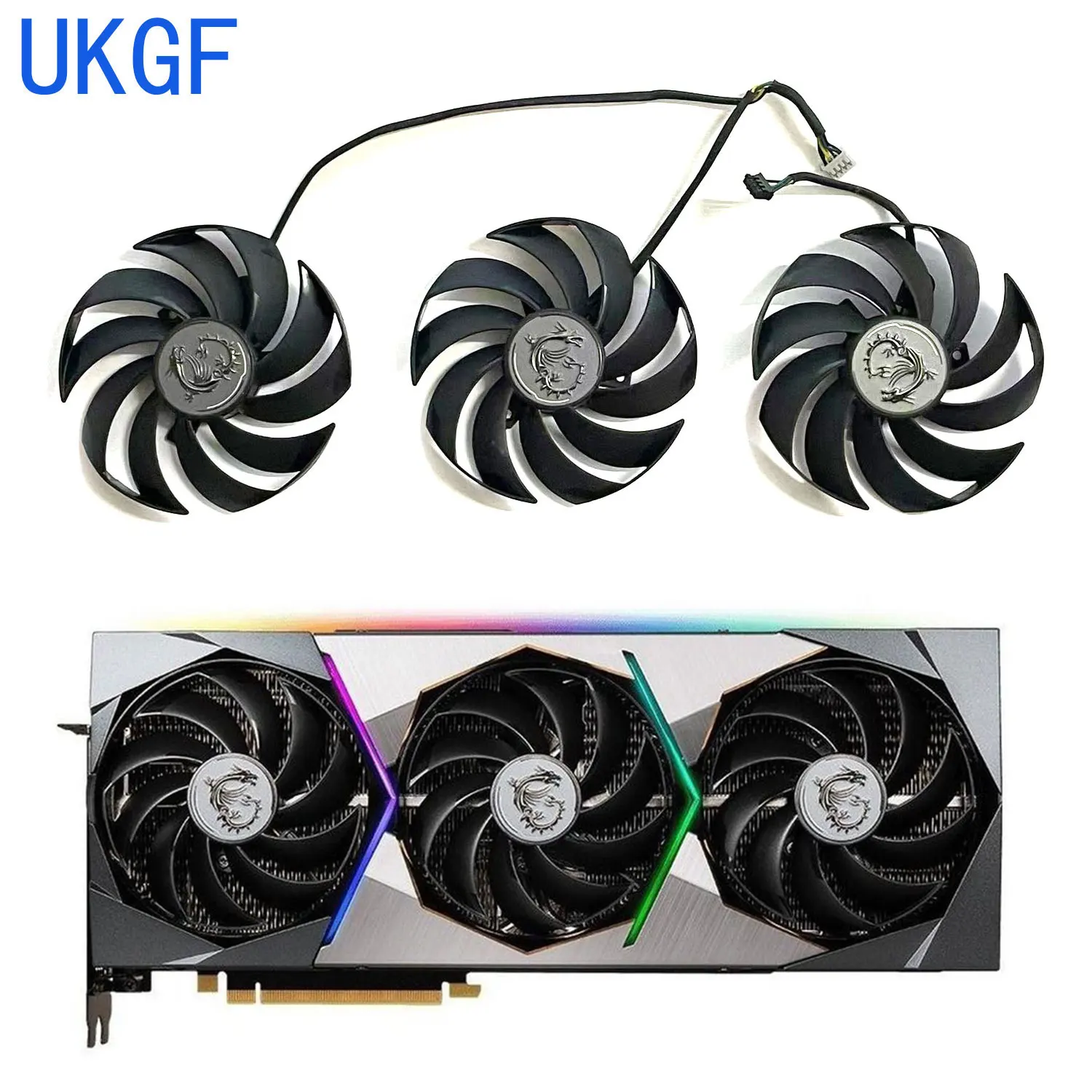 

Original 95mm PLD10010B12HH GPU Cooler Fan Replacement for MSI GeForce RTX3080 3080Ti 3090 Ti SUPRIM X Graphics Card