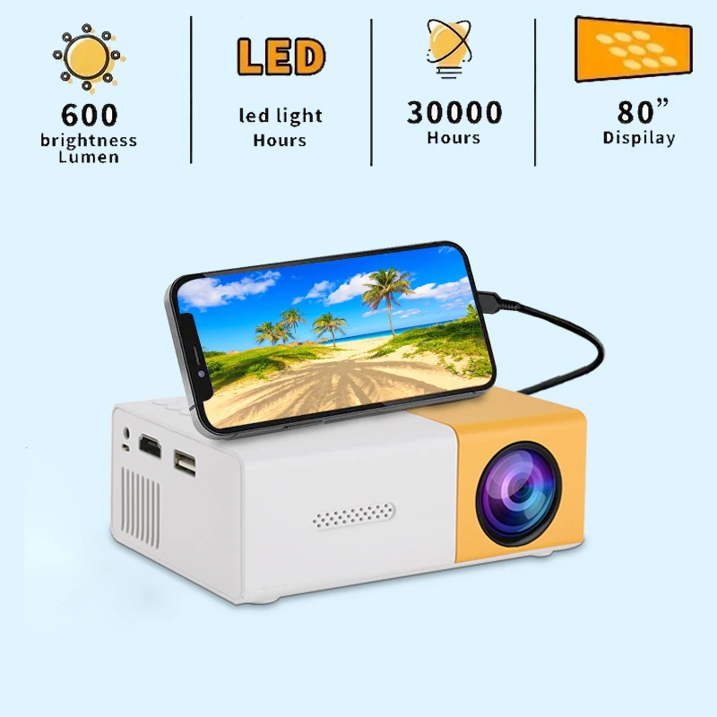 Projector for Home Use 4K Ultra HD Bedroom, Living Room, Home Cinema, New Wall Dormitory, Small Integrated Machine HDMI Input