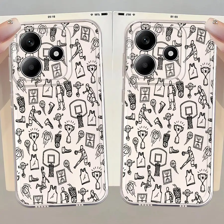 Coque de téléphone souple pour Xiaomi Redmi Note 15 13C A4 A7 Note 13 14 Pro Plus 9 10 11S 12 14C 10S 12S 11, motif basket créatif