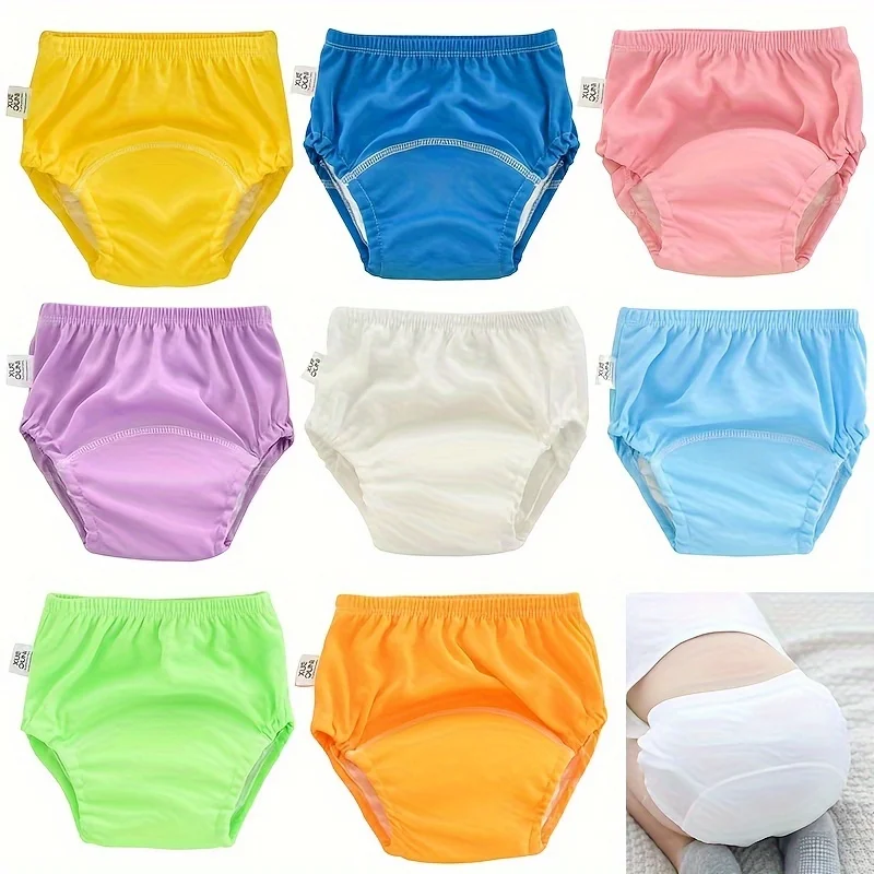 Pantaloni da allenamento in tinta unita da 6 pezzi Pantaloni da apprendimento lavabili Pannolini da allenamento traspiranti Pannolini per bambini Pantaloni da apprendimento in tessuto di cotone