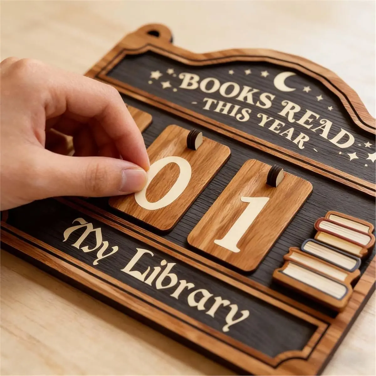 DT81 Books Read This Year Counter, Book Tracker for Home Library Decor, Book Counter Book Lover Gift