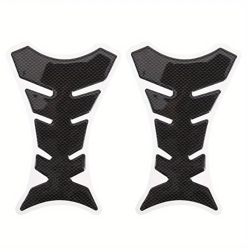 2X Motorcycle Carbon Fiber Tank Pad Protector Stickers Universal Fishbone Design for Honda, Yamaha, Kawasaki, for Suzuki, Ducati