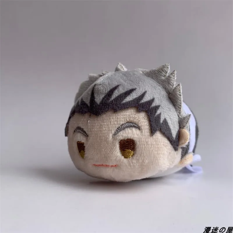 Geunine 8cm Mochi Mascot Plush Pendant Toy Anime Haikyuu Vol.3 Tsukishima Bokuto Osamu Atsumu Shinsuke Suna Keiji Nishinoya