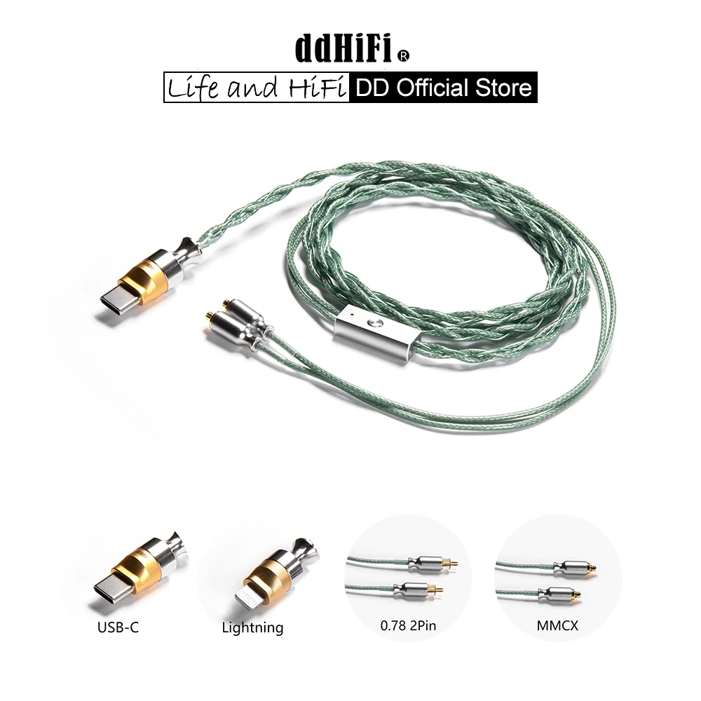 DD ddHiFi M120B USB-C / Lightning Upgrade Earphone Cable in MMCX & 0.78, Supports Phone Calls and  Lossless Decoding