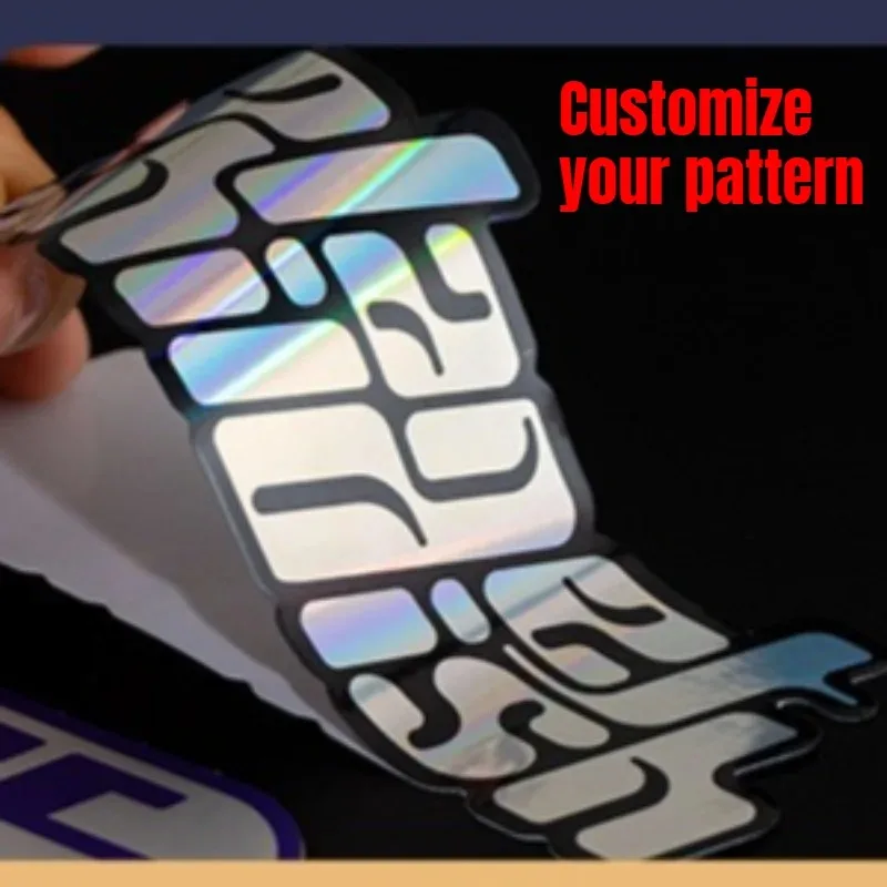 4000 Quantity 5x2cm Customized Laser Labels Makeup Stickers with Silver Holographic Logo Labels Personalized Customization