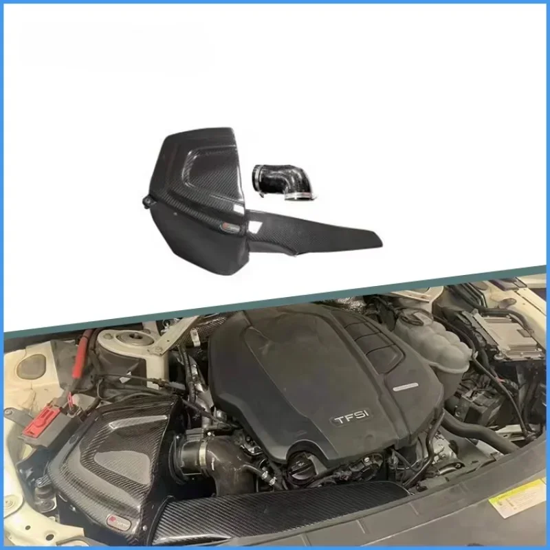 Real Car Data Development 100% Dry Carbon Fiber Cold Air Intake System for A4 A5 B9 2.0T