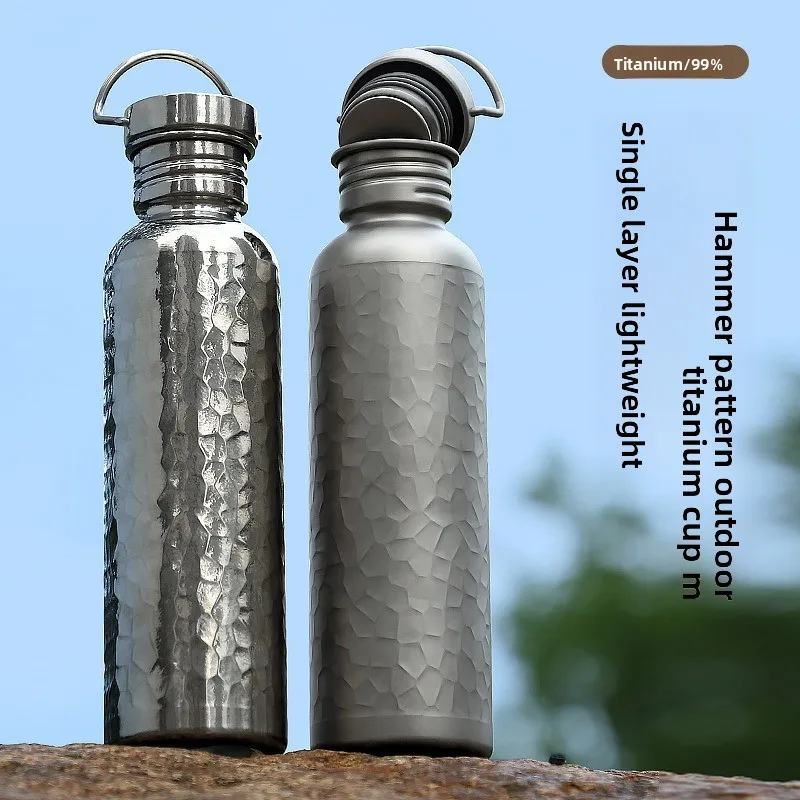 Pure Titanium Sports Water Bottle, Lightweight Portable Camping Cup for Outdoor Cycling, Hiking & Travel
