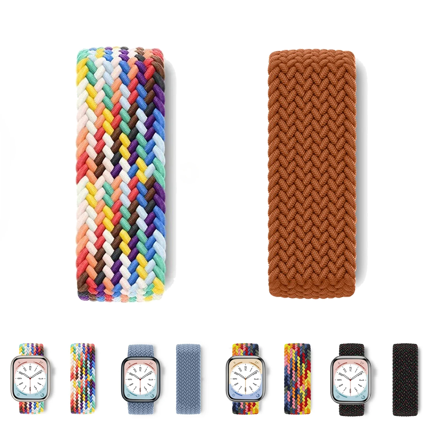 Braided Solo Loop For Apple Watch Band 46mm 44mm 45mm 42mm 40mm 41mm Bracelet Correa iWatch Series 11 10 9 SE 8 7 Ultra Strap