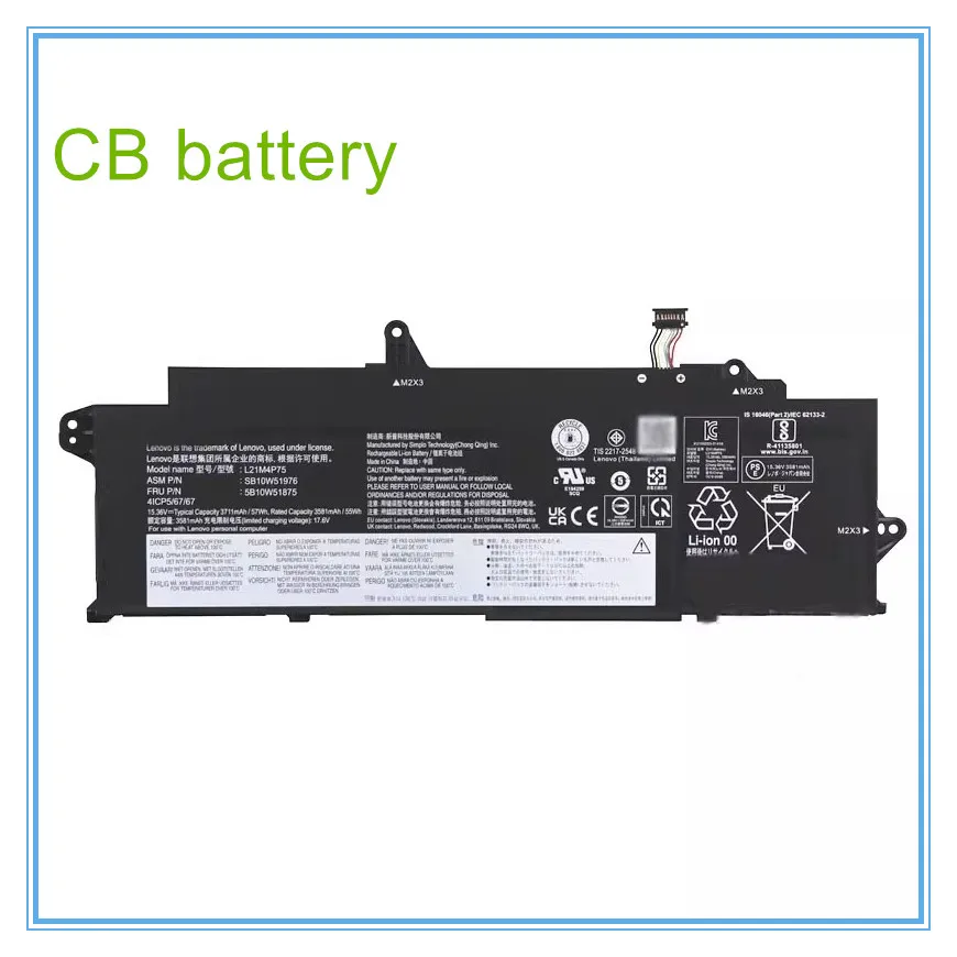 

L21L4P73 Аккумулятор для ноутбука T14s Gen 3 Gen 4 21BR 21BS 21F8 21F9 Series 4ICP5/68/70 L21M4P75 L21B4P71