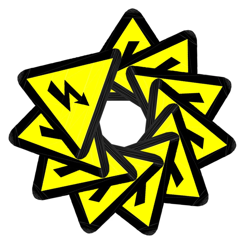 50 Pcs Label Electrical Warning Signs Sticker Yellow Electromagnetic Stickers Shock