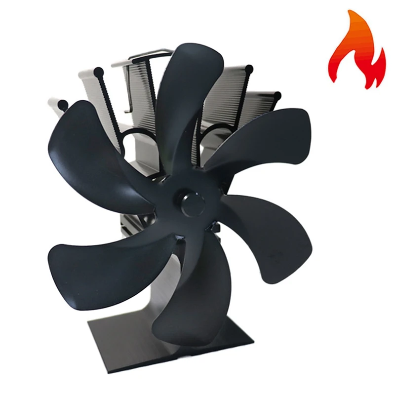 Fireplace Fan Diameter 180Mm Aluminum Alloy Fan Blade 6 Blade Stove Flame Butane Gas Stoves Fireplace Fan