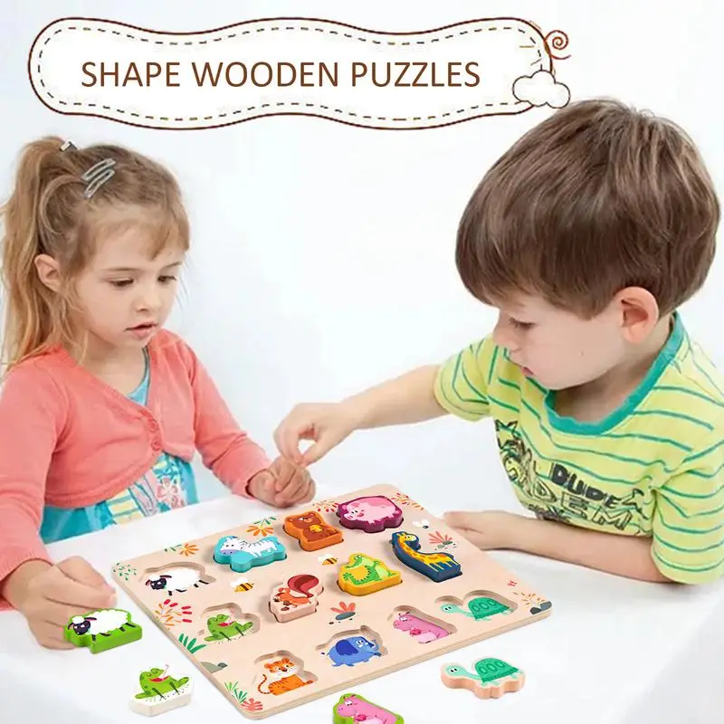 Houten Vorm Puzzel Dieren Vervoeren Vruchten Kleur & Vorm Sorteerder Peg Puzzel Montessori Vorm Sorteerder Speelgoed Houten Vorm