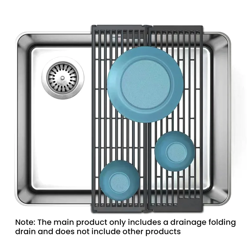 AAAN-للأطباق أواني تجفيف حوض المطبخ القابل للطي تصميم مقاوم للرذاذ قطعة واحدة مثالية للحانات المطابخ المنزلية