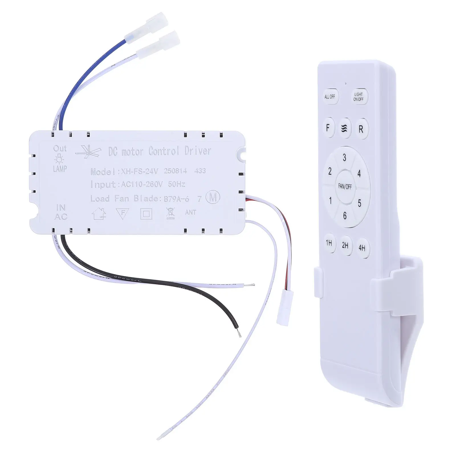 1Set Smart Ceiling Fan Controller Wireless Dc Remote Receiver Replacement Fan Lamp Remote Speed Timing Control Kit
