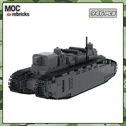 French Military Series heavy tank 1:35 Building Block Tracked armored vehicle MOC Collector Model Technolog Bricks Toys Kid Set