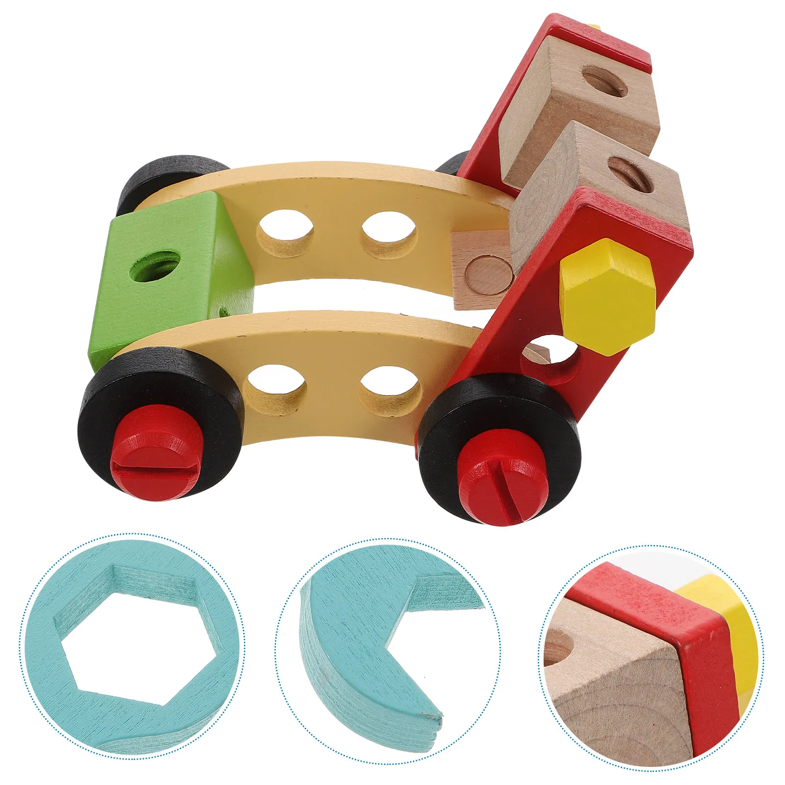 

1 Set Wooden DIY Assemble Car Creative Educational Lightweight Safe Game Gift for Hand-Eye Coordination
