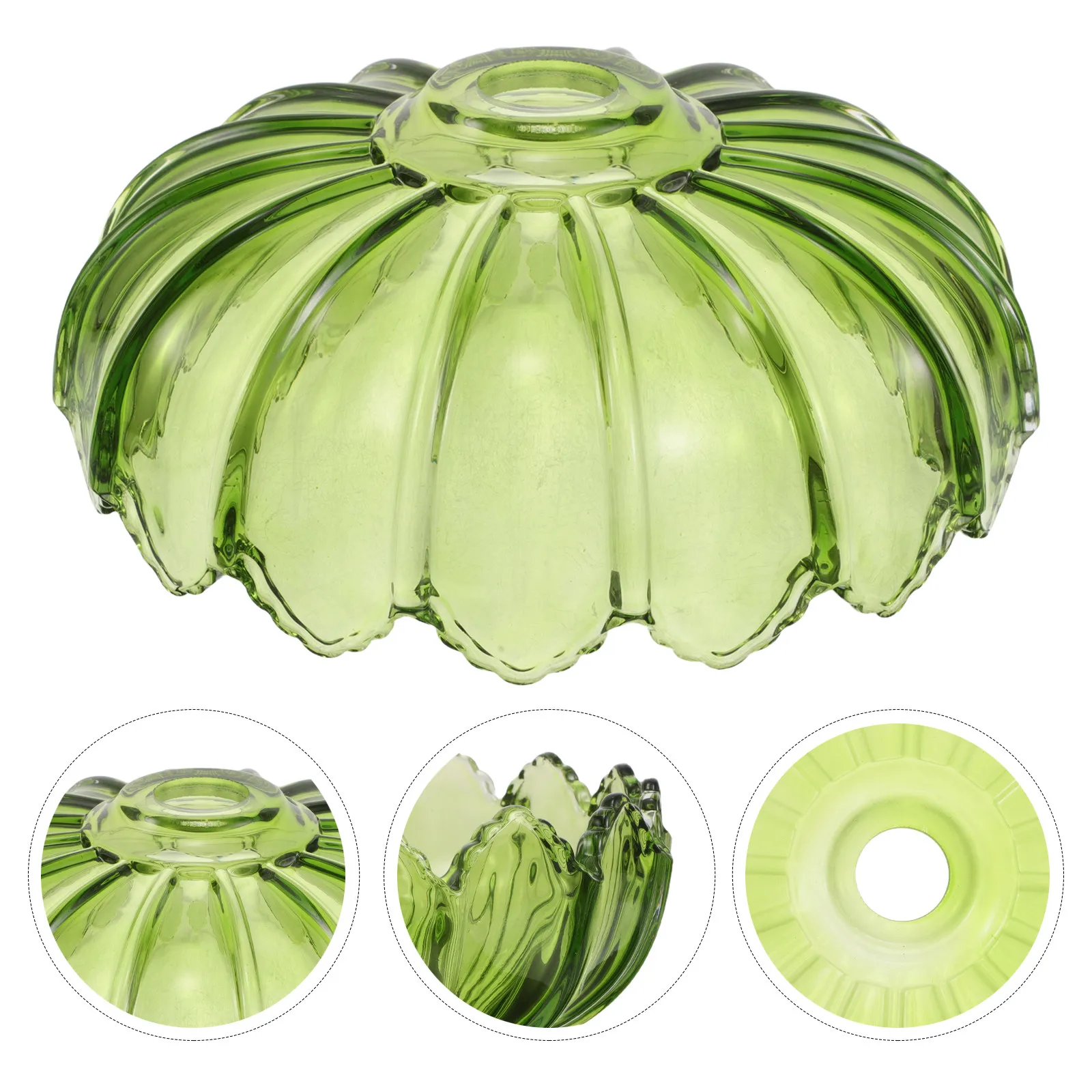 Green Glass Pendant Lamp Shade Replacement for Hanging Light Fixture Decorative Lamp Cover Art Blown Glass Shade for Dining Area