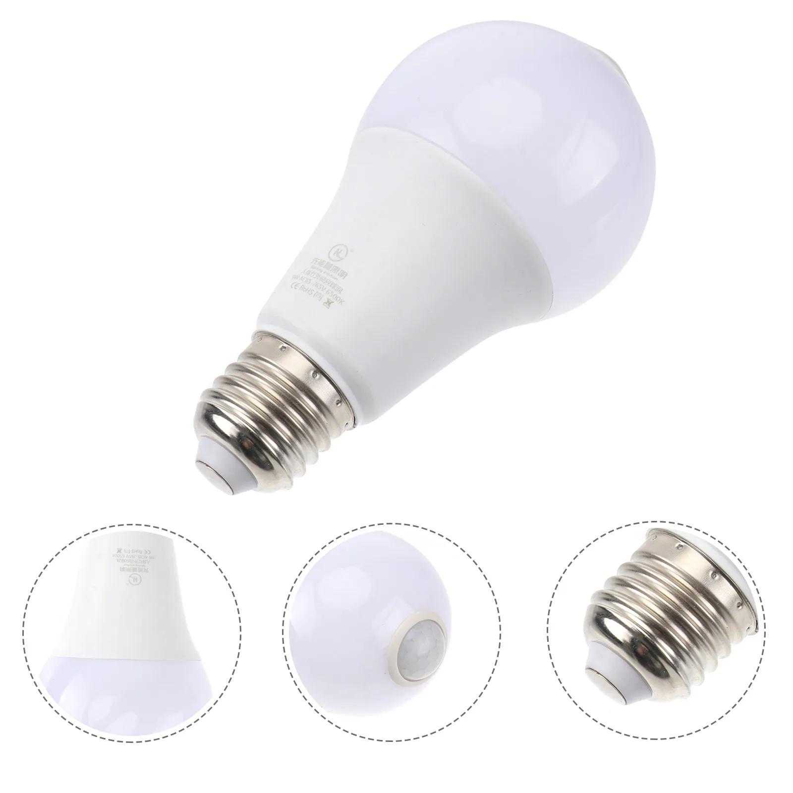 

Bulb LED Infrared Ray 9W 5630 Silver Paster Motion Sensor Light Auto on Hallway Corridor Bathroom Garage Lamp