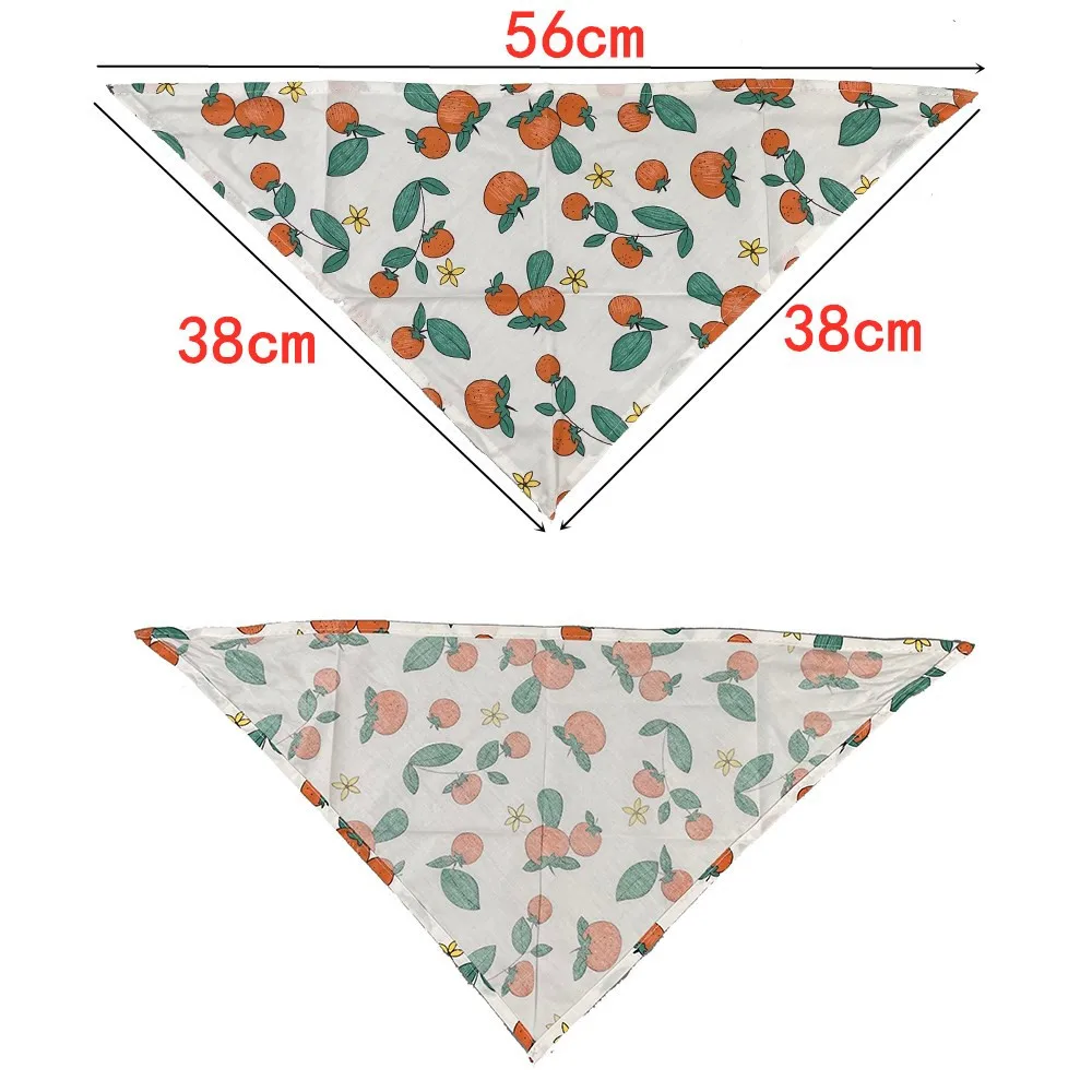 Summer Pet Cat Dog Leaves Fruit Collar Adjustable Neckerchief Triangle Neck Scarf tropical Style Pattern Towel Pet Supplies