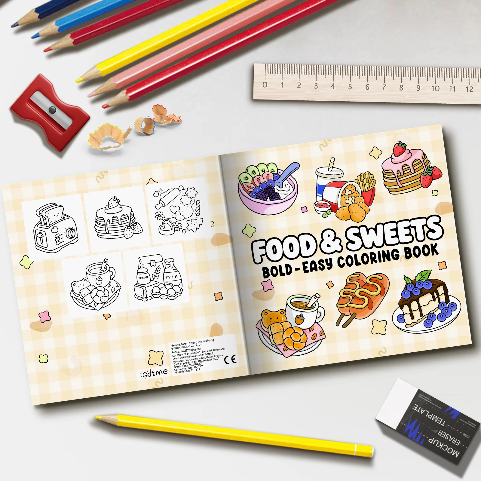 FOOD SWEETS Malbuch mit kräftigen, einfachen Mustern für Erwachsene, niedliches Zeichenbuch, perfektes Geschenk für Party und Geburtstag – Detail 3