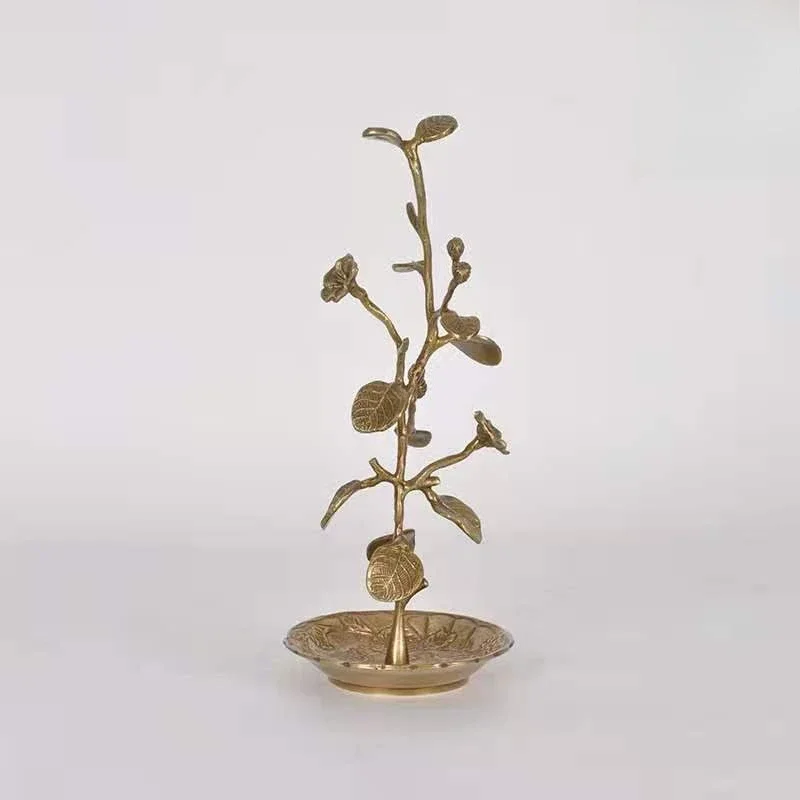‌HighEnd Pure Copper Branch Jewelry Display Tray Entry Key Hanging Storage Plate Handicraft Ornament Creative Tabletop Organizer