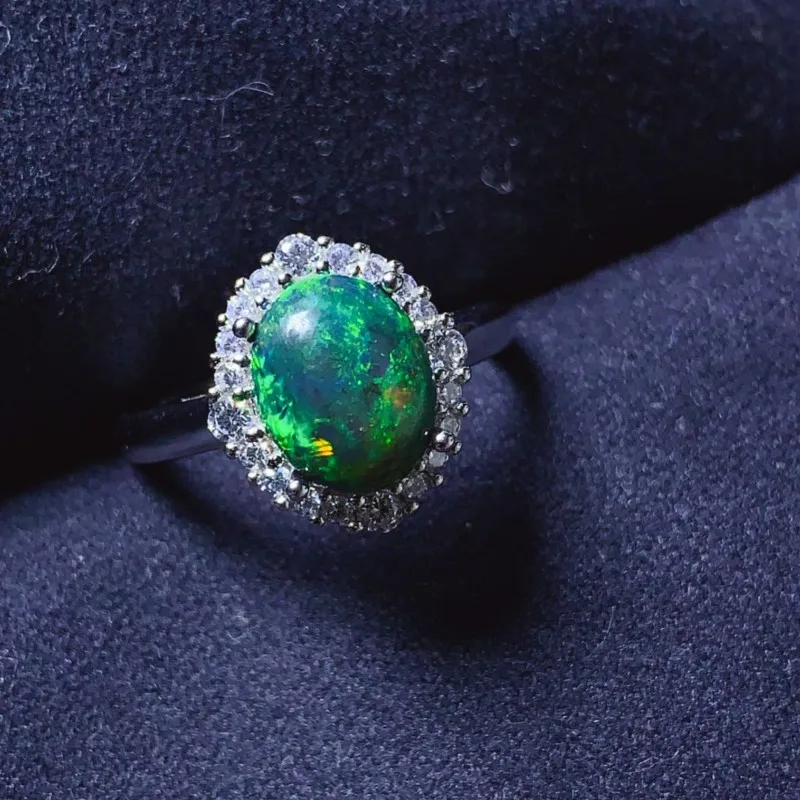 

YULEM 925 Silver 8x10mm BlackOpal Ring Allergy Free Natural Black Opal Earrings with 18K Gold Plated