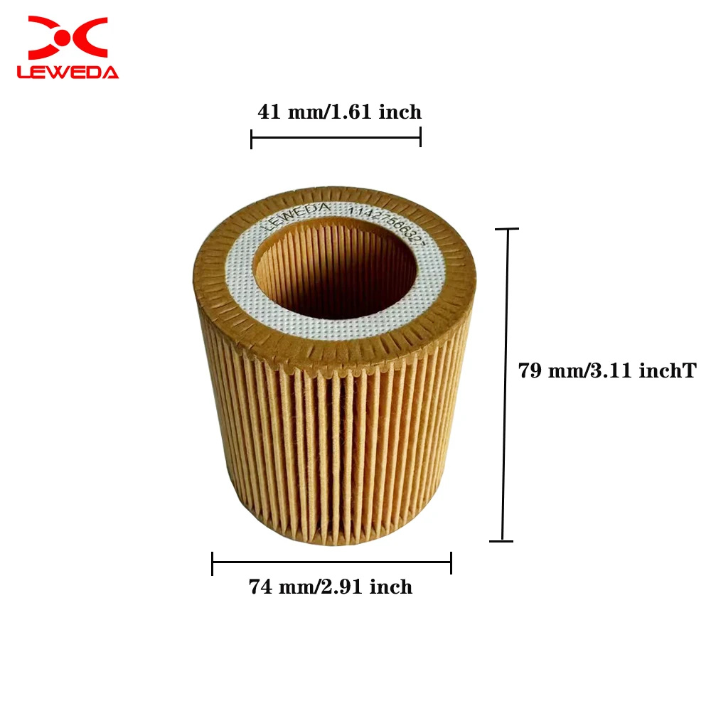 Efficient Automotive Replacement Oil Filter OEM 11427566327 For BMW 1 E81 E87 F20 F21 2 F22 F23 E90 F30 E93 4 F32 F33 5 E60 F10