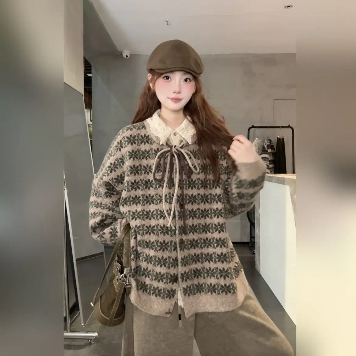 

Autumn New Fashion Niche Retro Knitted Sweater Jacket