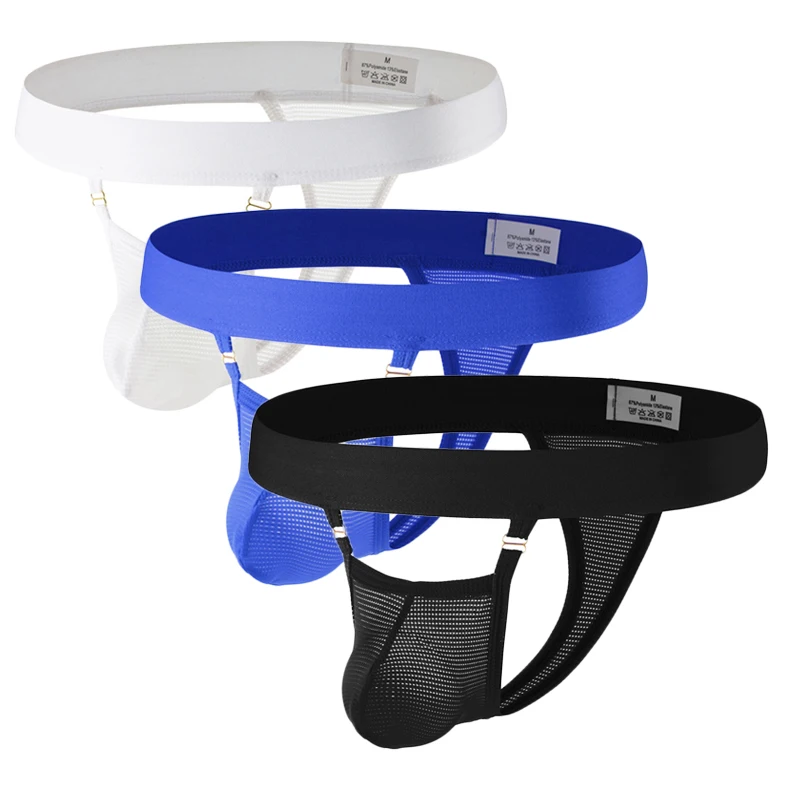 

Мужские стринги (3 шт.): дышащие, однотонные, с U-образным вырезом, низкой посадкой, полосатые, T-back