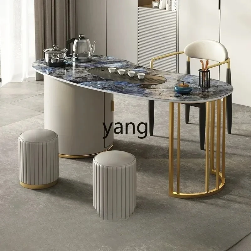 LHH  simple tea table and chair combination office small apartment high-end rock slab Kung Fu tea