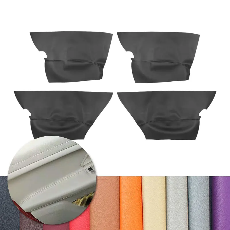Car Interior Door Handle Armrest Panel Protector Covers 4Pcs Microfiber Leather Trim For Skoda Fabia 2008-2014