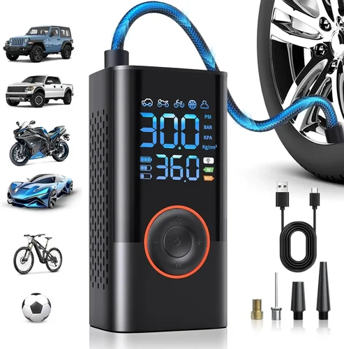 Bomba de aire inteligente rápida de 150PSI, inflador de neumáticos, compresor de aire portátil con manómetro Digital para coche, bicicleta, motocicleta, bola