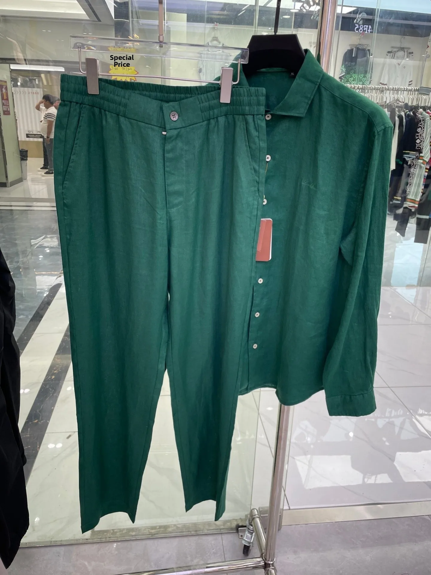 

Italian Style Men's Pure Color Straight Leg Drawstring Trousers Set Casual Linen Pants Spring New Arrival Versatile Old Money...