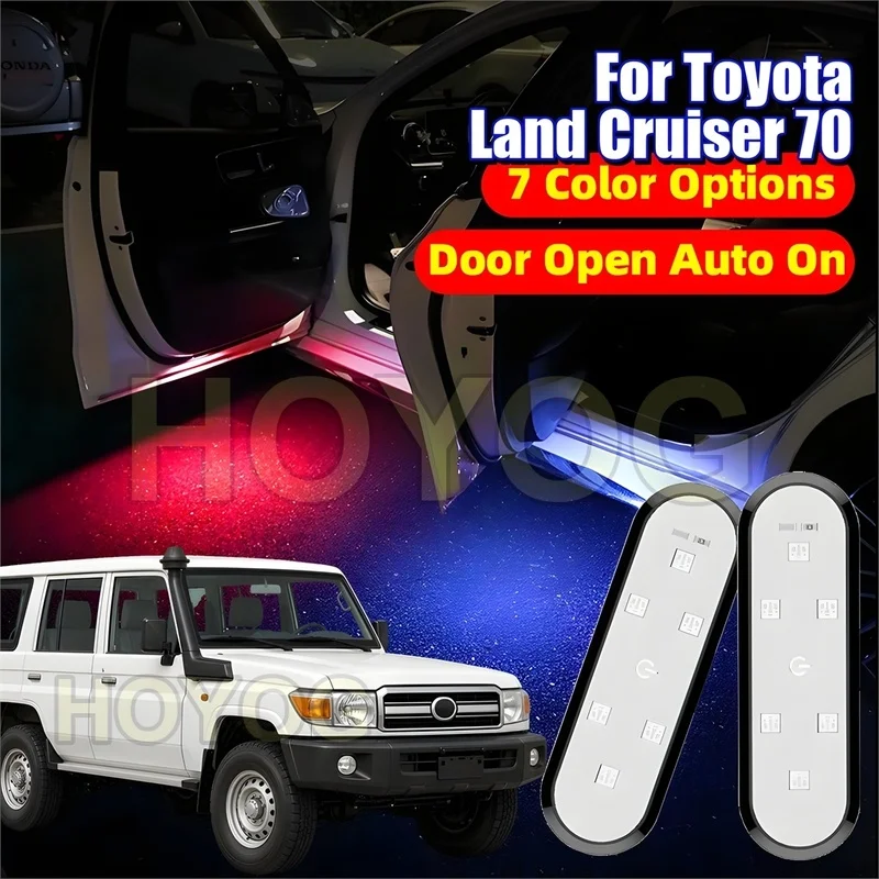 For Toyota Land Cruiser 70 2014-2026 USB Rechargeable Wireless LED 1-4pcs Car Door Courtesy Light with Magnetic Sensor