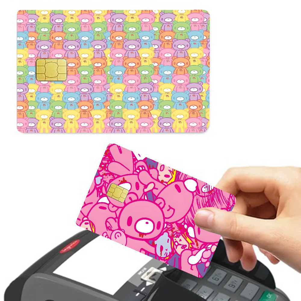 Cartoon G-gloomy Bear Fashion Matte Gold Silver Black Matte Film Skin Sticker Tape for Bank Credit Debit Card