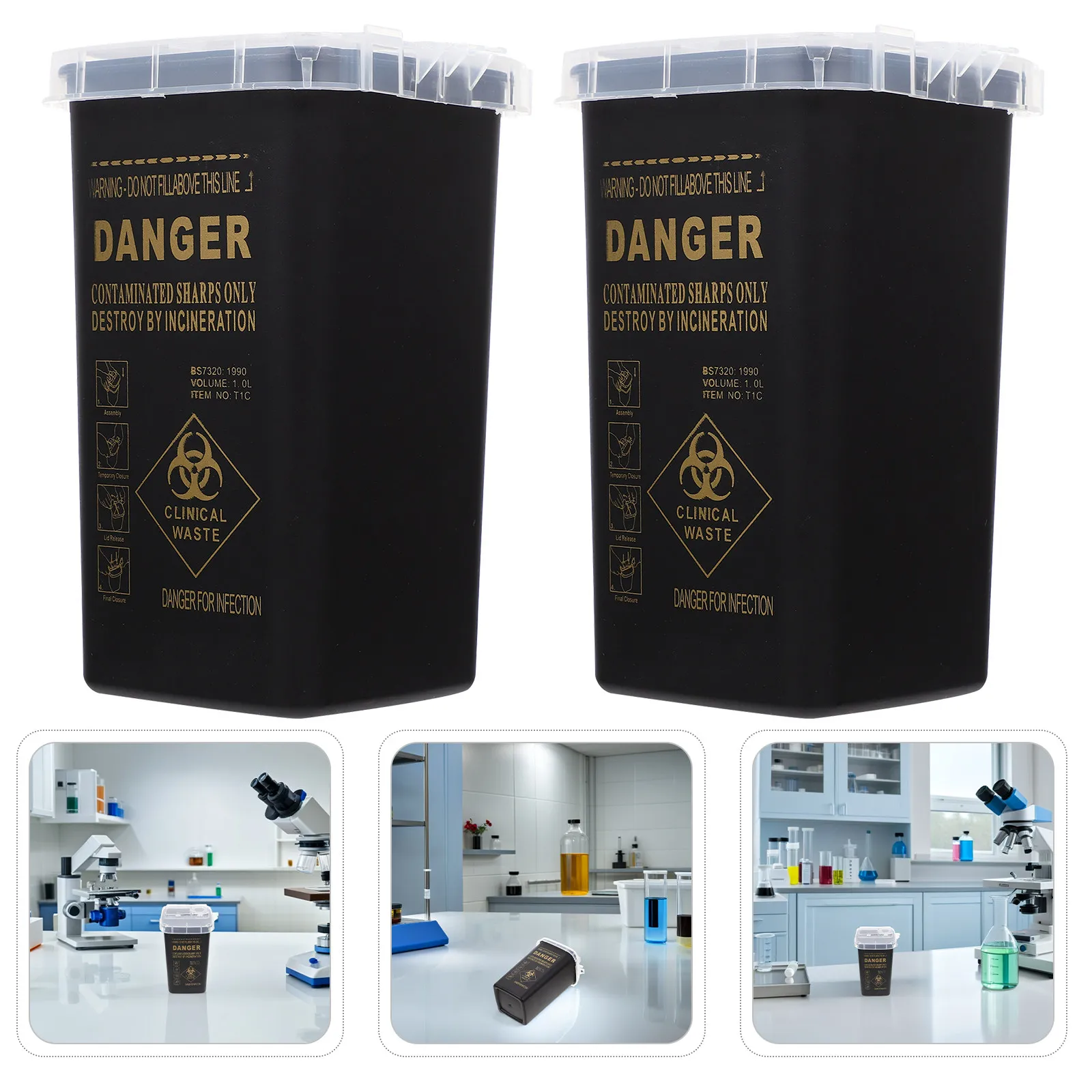 

Набор из 5 контейнеров для утилизации острых предметов: яркие, хорошо заметные емкости для тату-отходов и использованных игл, сверхпрочные, для салонов красоты