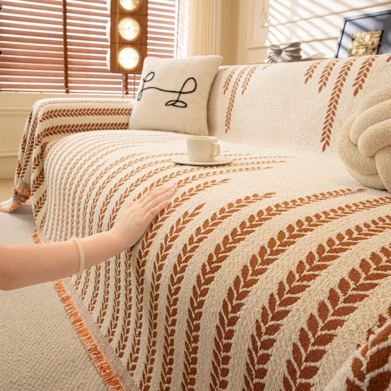 1PC Sofa Cover Thickened Autumn and Winter Wool Yarn Non-slip Wear-resistant Warm and Dustproof Seat Cushion Home Textile