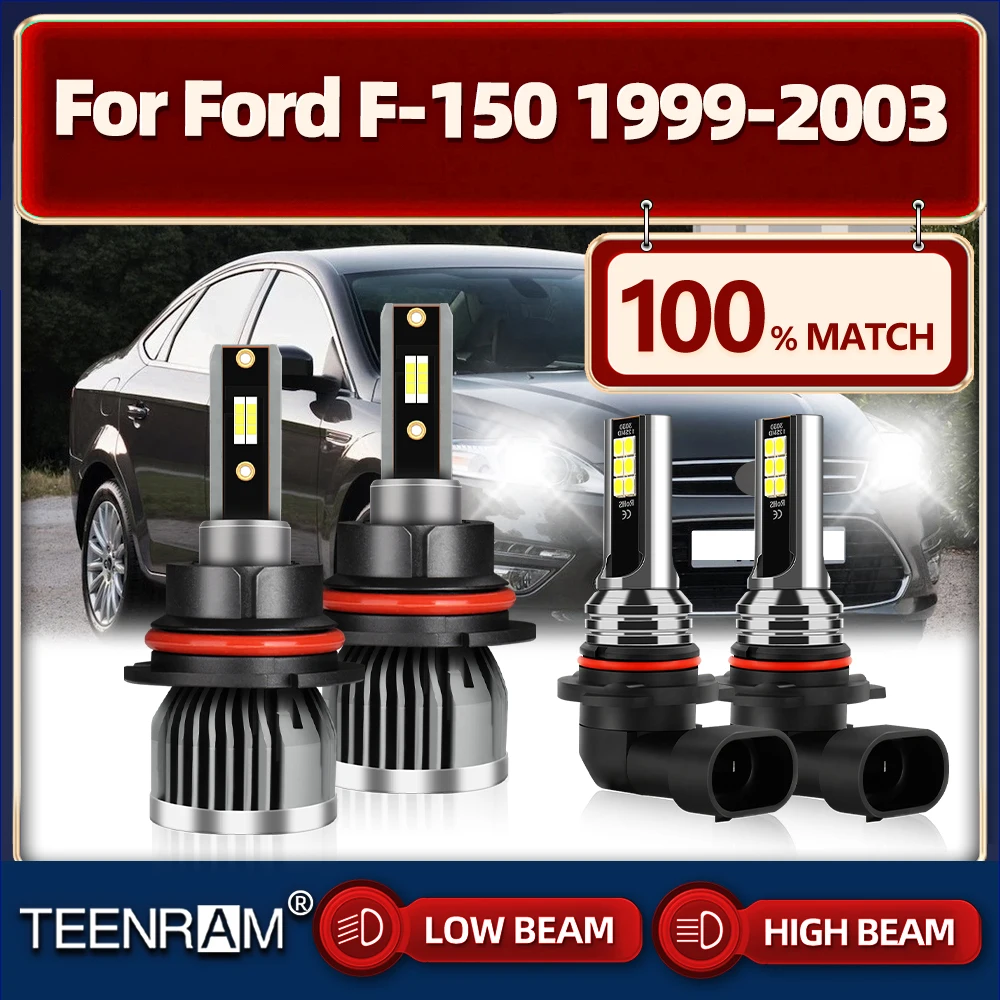 

LED Car Headlight Bulb 40000LM High Low Beam 12V Turbo Fog Light 6000K Plug And Play For Ford F-150 1999 2000 2001 2002 2003