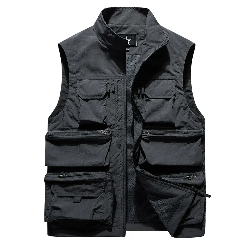 

Ветрозащитные хлопковые парки без рукавов, высококачественная дышащая удобная мужская одежда, верхняя одежда на молнии, модные повседневные жилеты