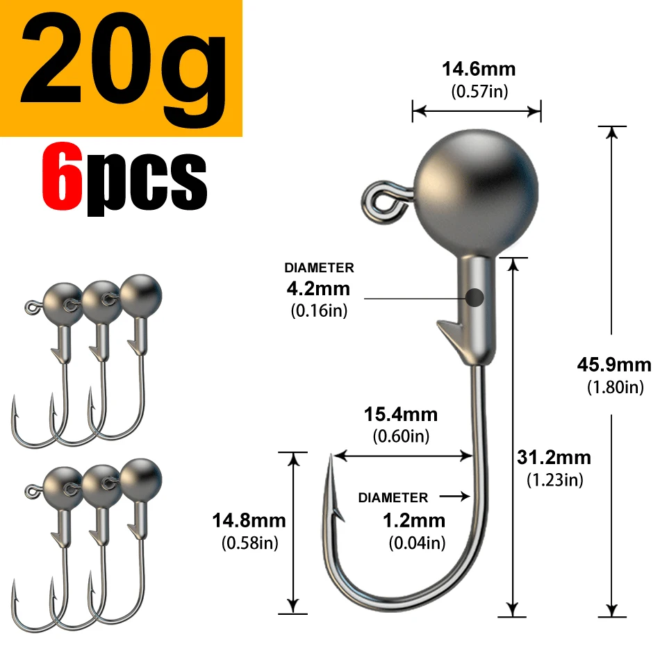 Lurestiker vissen jigging hoofd haken voor zachte worm aas, crankbait vissen scherpe haken voor Bass Pike Forel Accessoires