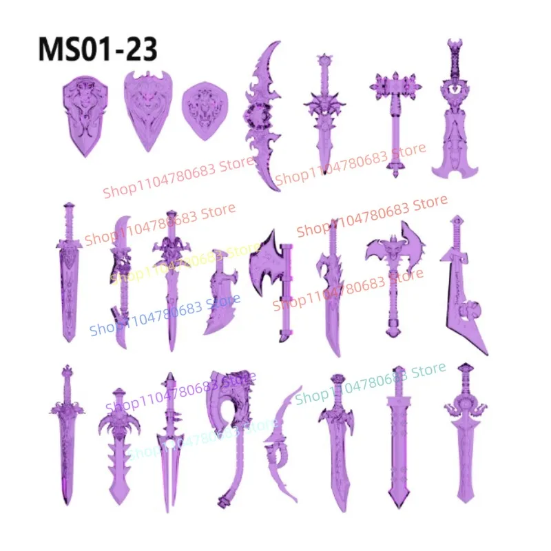 MOC Building Blocks Mini Action Figure Accessories Bow, Battle Axe, Assembly Model Display Anime Toy Accessories Gift