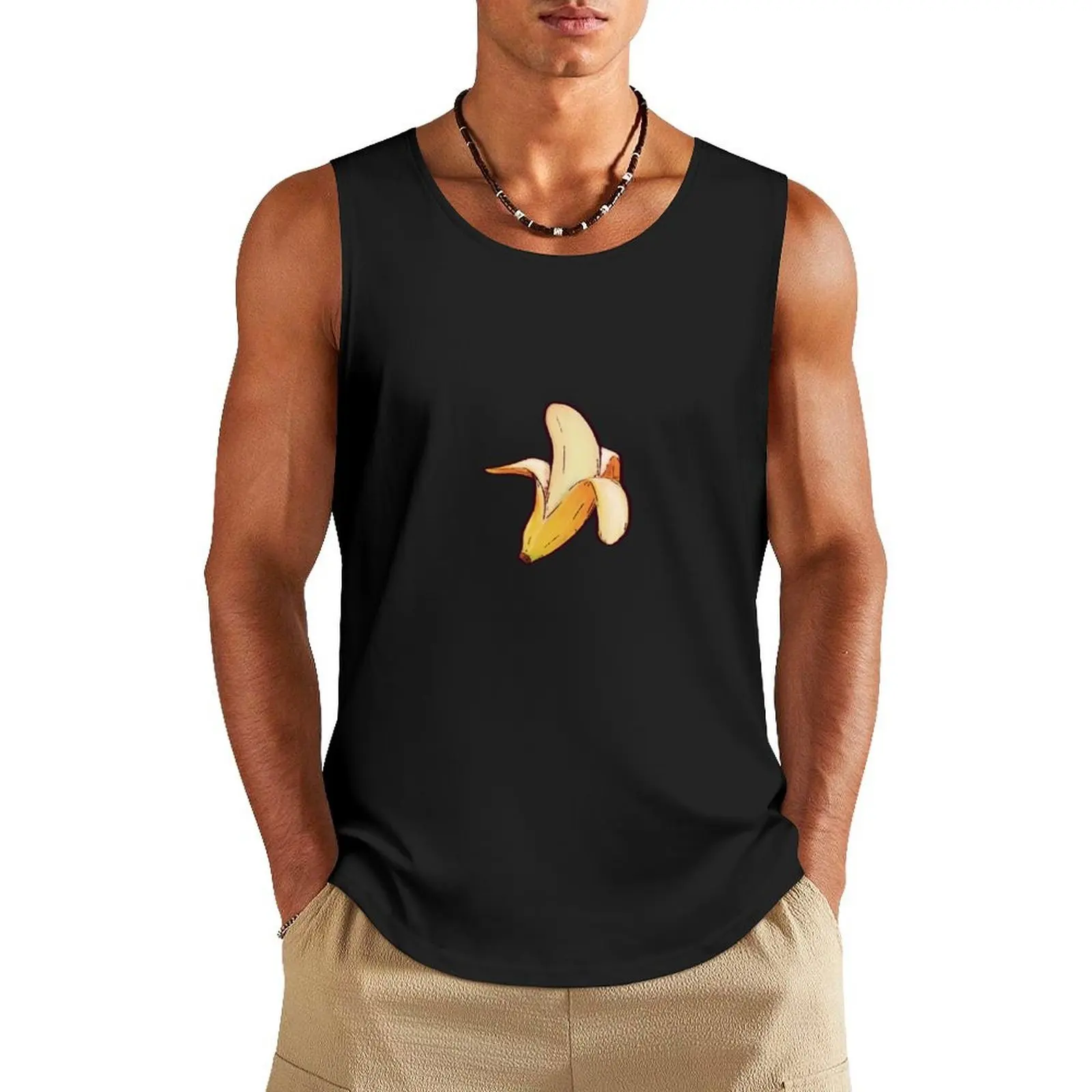 

banna banana Tank Top Men's gym clothing Japanese t-shirt anime gym