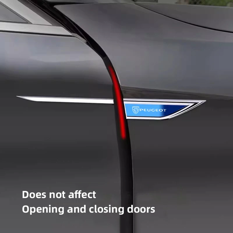 2 قطعة ل جديد بيجو 208 3008 308 2008 207 107 508 607 106 سيارة الجانب الحاجز سكين ملصقات شعار شارة الشارات تقليم التصميم #6