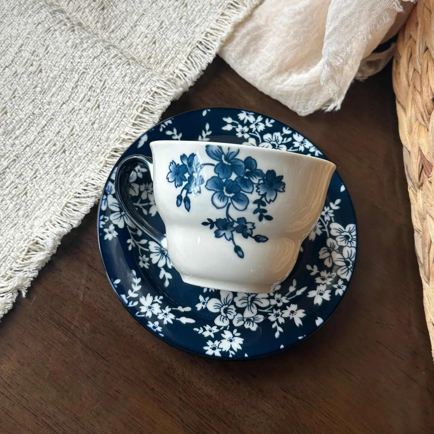 Tea Coffee Set Up - Vintage koffiekopjes en schotels, 2-delige set,