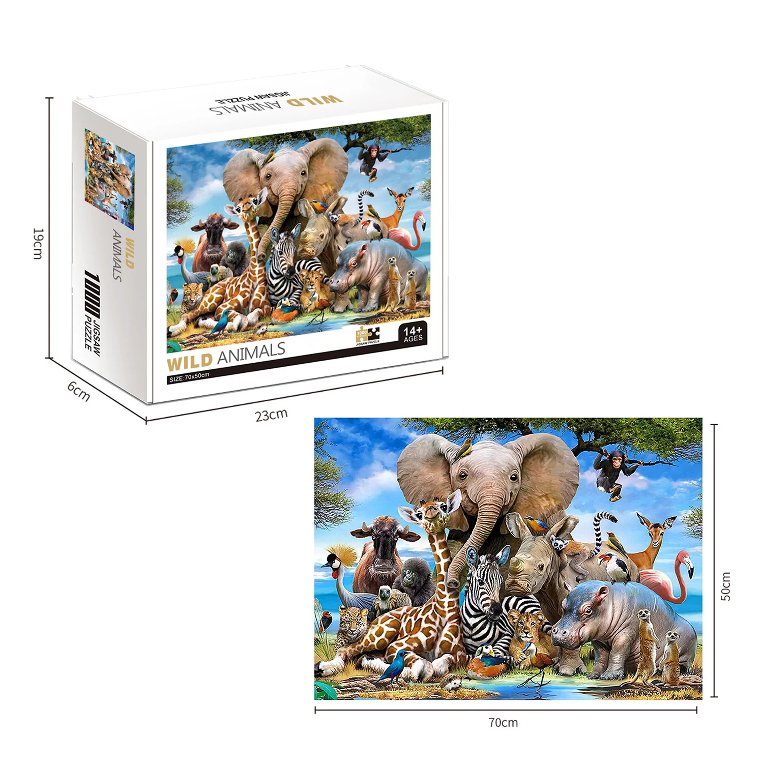 1000 Pieces Animal World Jigsaw Puzzles for Adults Home Decor Games Family Fun Floor Puzzles Educational Toys for Kids